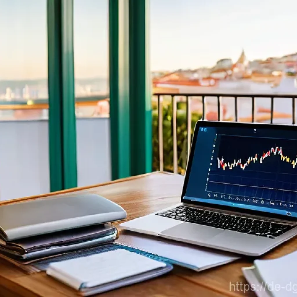 디지털 노마드가 되기 위한 필수 조건 - **Financial Freedom Anchor:** A serene digital nomad, a woman in her late 20s, with a relaxed and co...