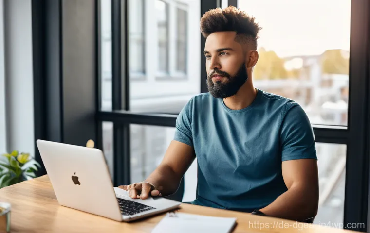 디지털 노마드가 즐길 수 있는 온라인 리소스 - A focused and energetic digital nomad (gender-neutral, 20s-30s) wearing stylish, comfortable casual ...