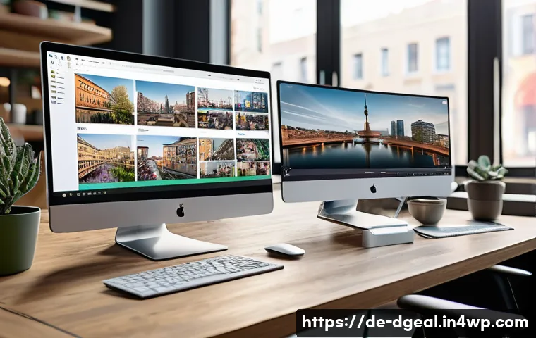 디지털 노마드를 위한 최적의 원격 근무 도구 - A modern remote work setup featuring a diverse team of professionals collaborating seamlessly via vi...