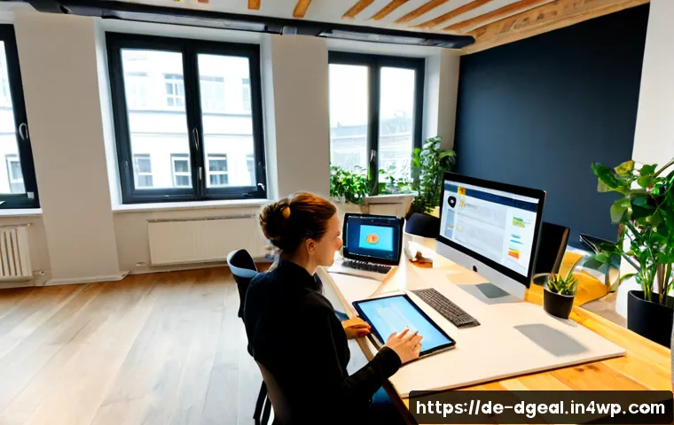 디지털 노마드와 원격 팀워크의 미래 - Photorealistic modern remote teamwork scene in a bright Berlin-style coworking loft, diverse Europea...